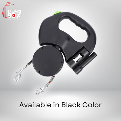 Dual Reflective Retractable Dog Leash with Lights