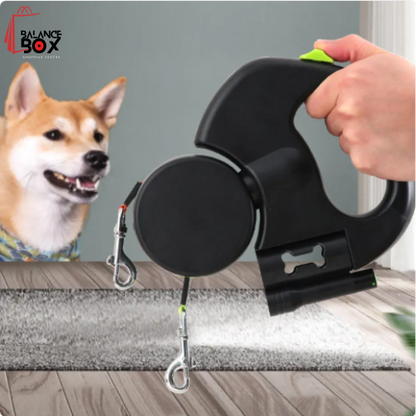 Dual Reflective Retractable Dog Leash with Lights