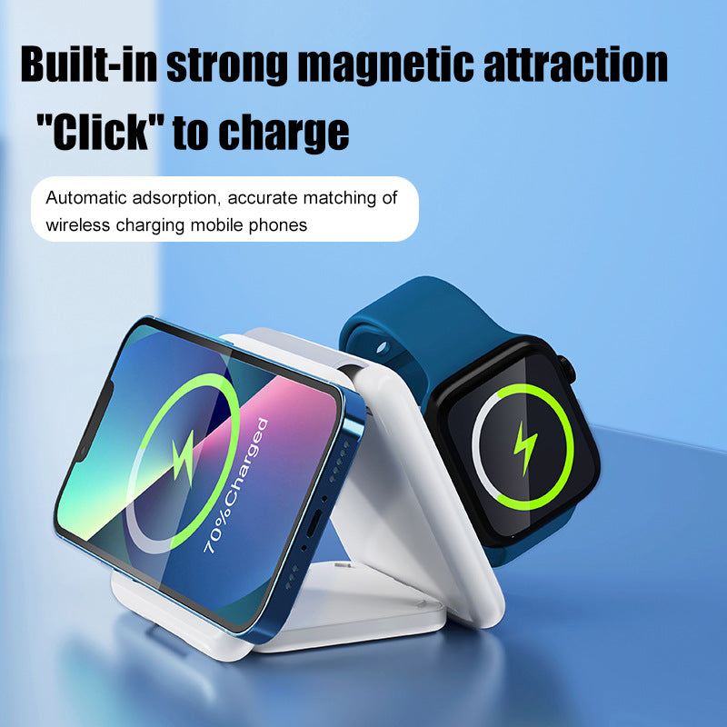 Folding Magnetic Suction Wireless Charger 3-in-1 - sZn7